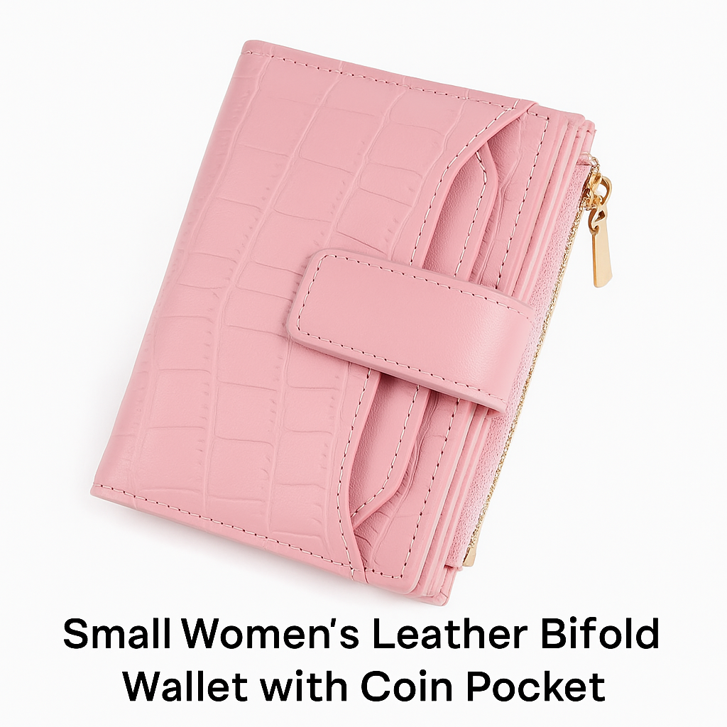 Women’s Leather Bifold Wallet with Card & Coin Pocket