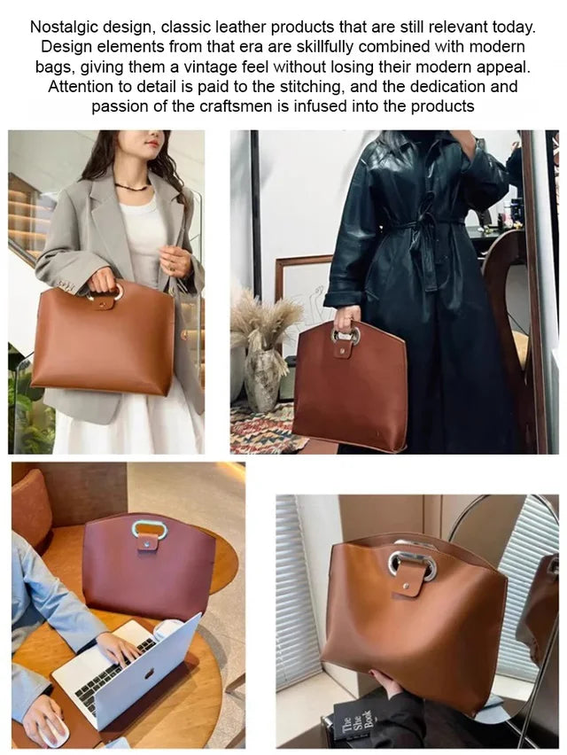 Japanese and Korean high-end genuine leather laptop bag