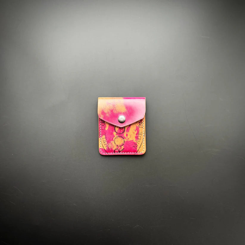 Premium Slim Leather Wallet With Durable Snap Lock (Marbled Pink)