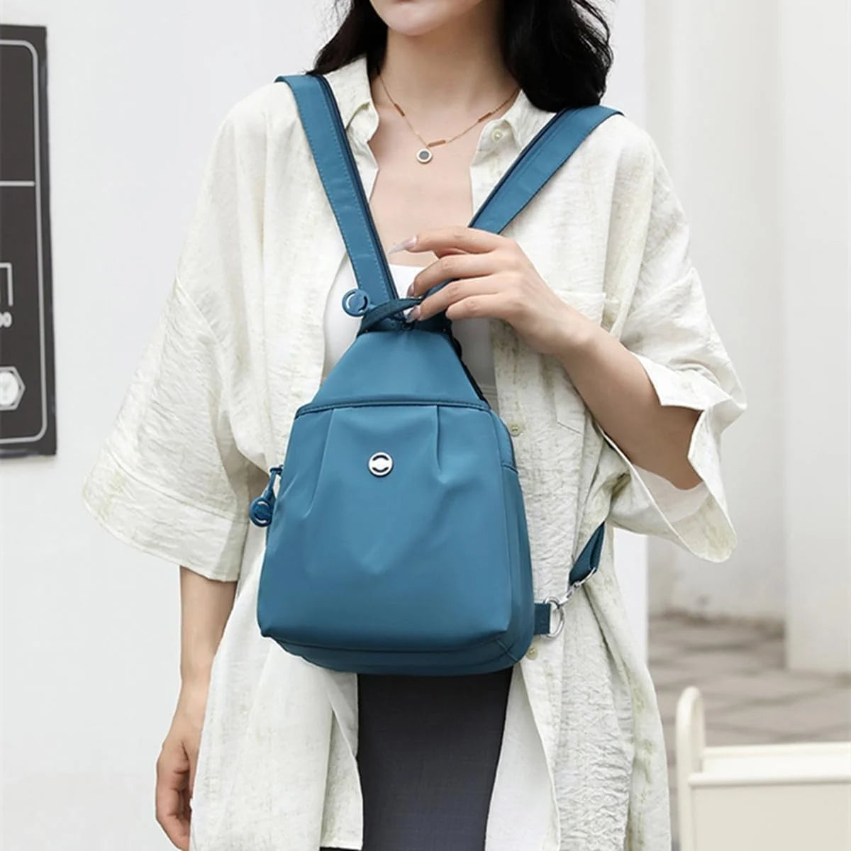 Double Zipper Large Capacity Chest Bag, Sling Crossbody Women
