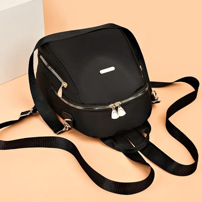 New Female Backpacks High Capacity Waterproof (Black)