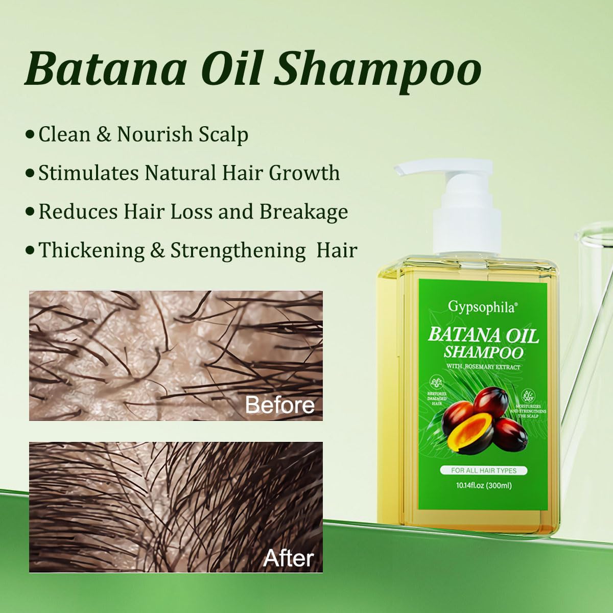 Batana Oil Shampoo for Hair Growth with Rosemary Extract🌱✨