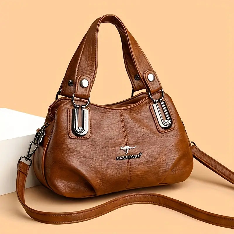 2025 Women's Large-Capacity Soft Leather Handbag – Top Handle & Crossbody Style