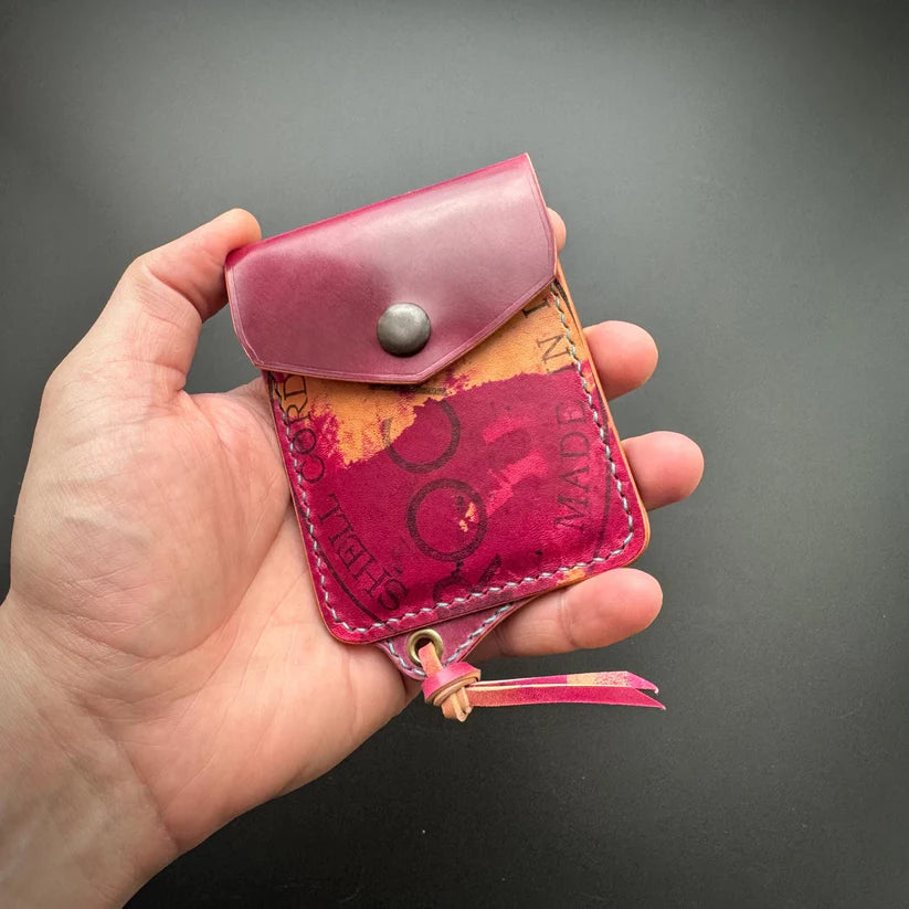 Premium Slim Leather Wallet With Durable Snap Lock (Marbled Pink)