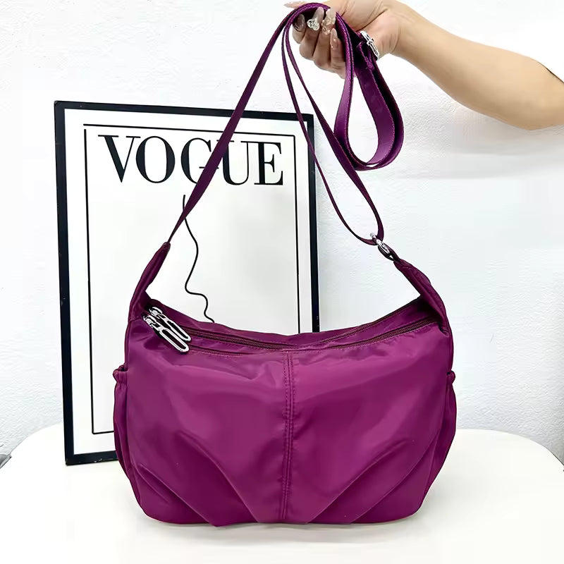 Nylon Solid Casual Crossbody Bags With Zipper Of Soft Women's Bags