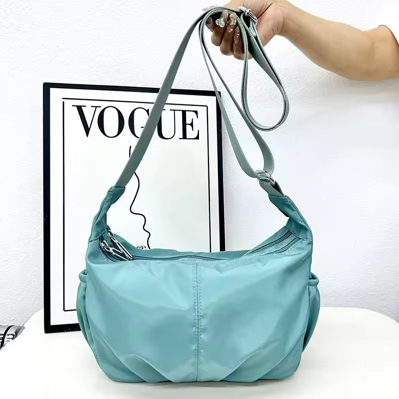 Nylon Solid Casual Crossbody Bags With Zipper Of Soft Women's Bags