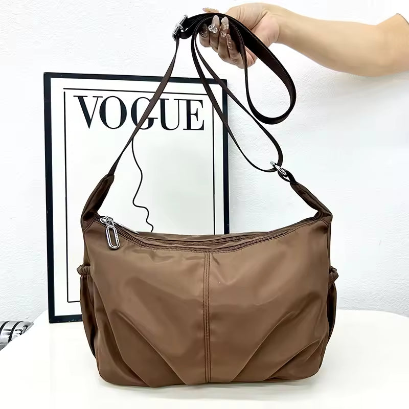 Nylon Solid Casual Crossbody Bags With Zipper Of Soft Women's Bags
