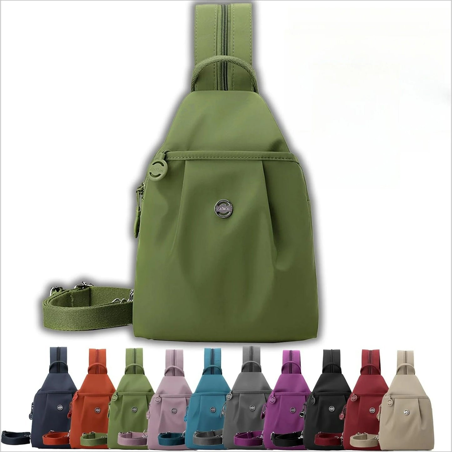 Double Zipper Large Capacity Chest Bag, Sling Crossbody Women