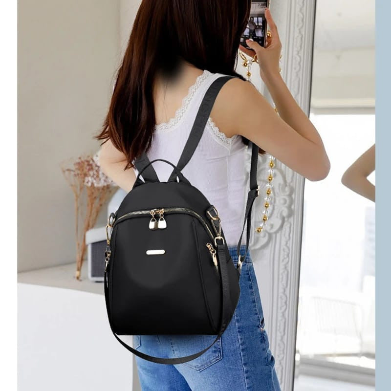New Female Backpacks High Capacity Waterproof (Black)