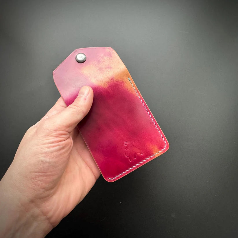 Premium Slim Leather Wallet With Durable Snap Lock (Marbled Pink)