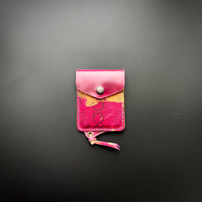 Premium Slim Leather Wallet With Durable Snap Lock (Marbled Pink)