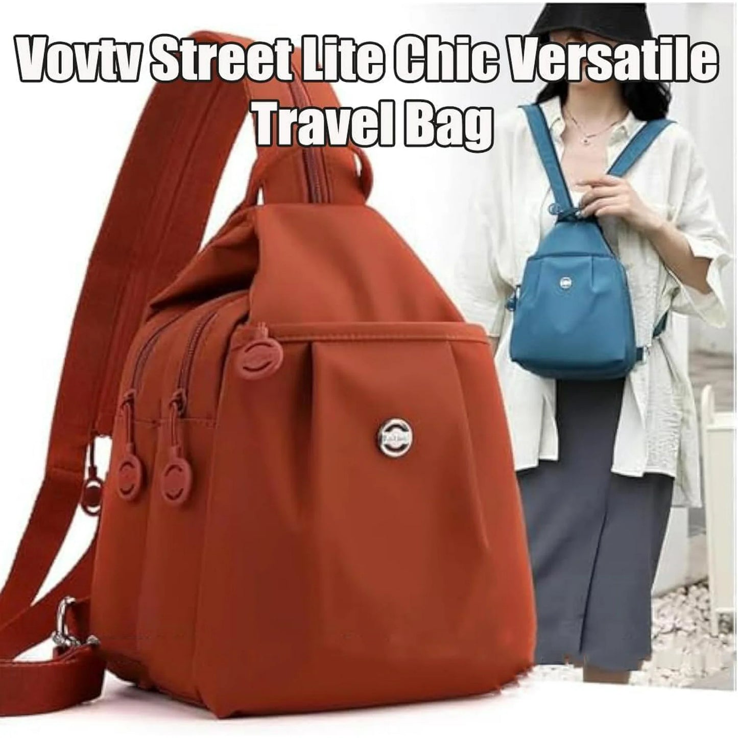 Double Zipper Large Capacity Chest Bag, Sling Crossbody Women