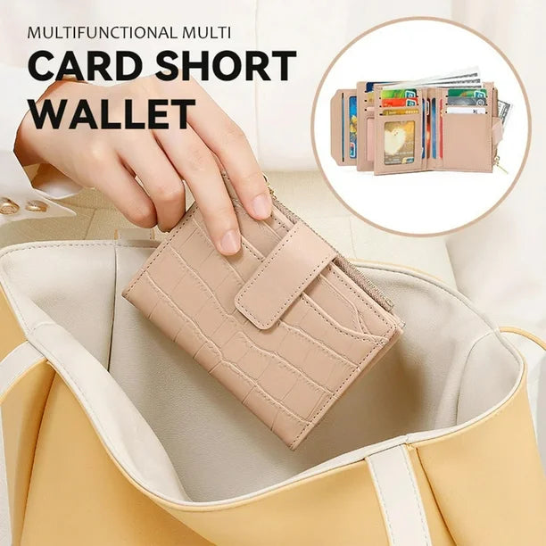 Women’s Leather Bifold Wallet with Card & Coin Pocket