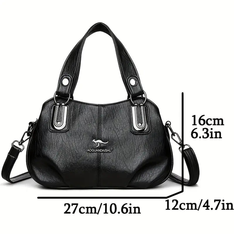 2025 Women's Large-Capacity Soft Leather Handbag – Top Handle & Crossbody Style