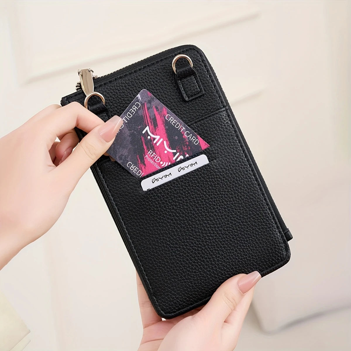 Miyin Elegant Black Zipper Wallet