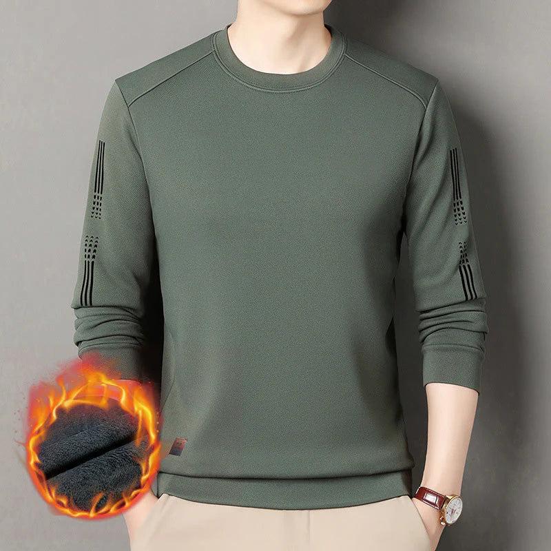 Men's Printed Crewneck Thickened Bottoming Sweatshirt