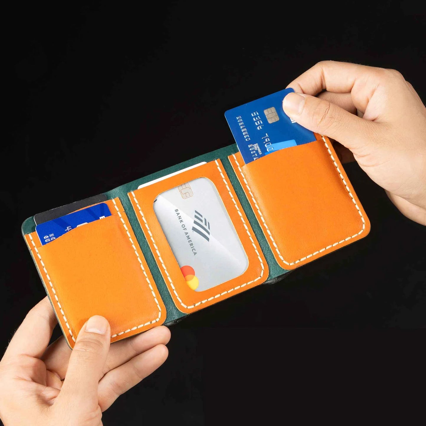 Premium Trifold Leather Wallet – Classic, Vintage & Cash Wallet in One