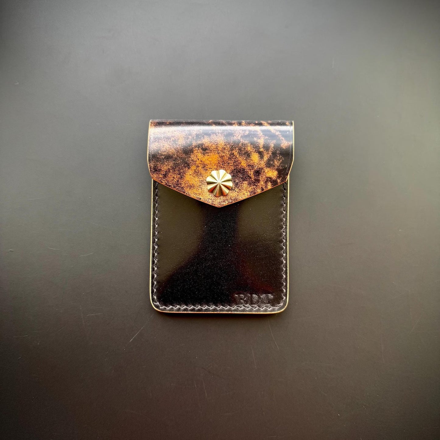 Premium Slim Leather Wallet With Durable Snap Lock (Marbled Black)