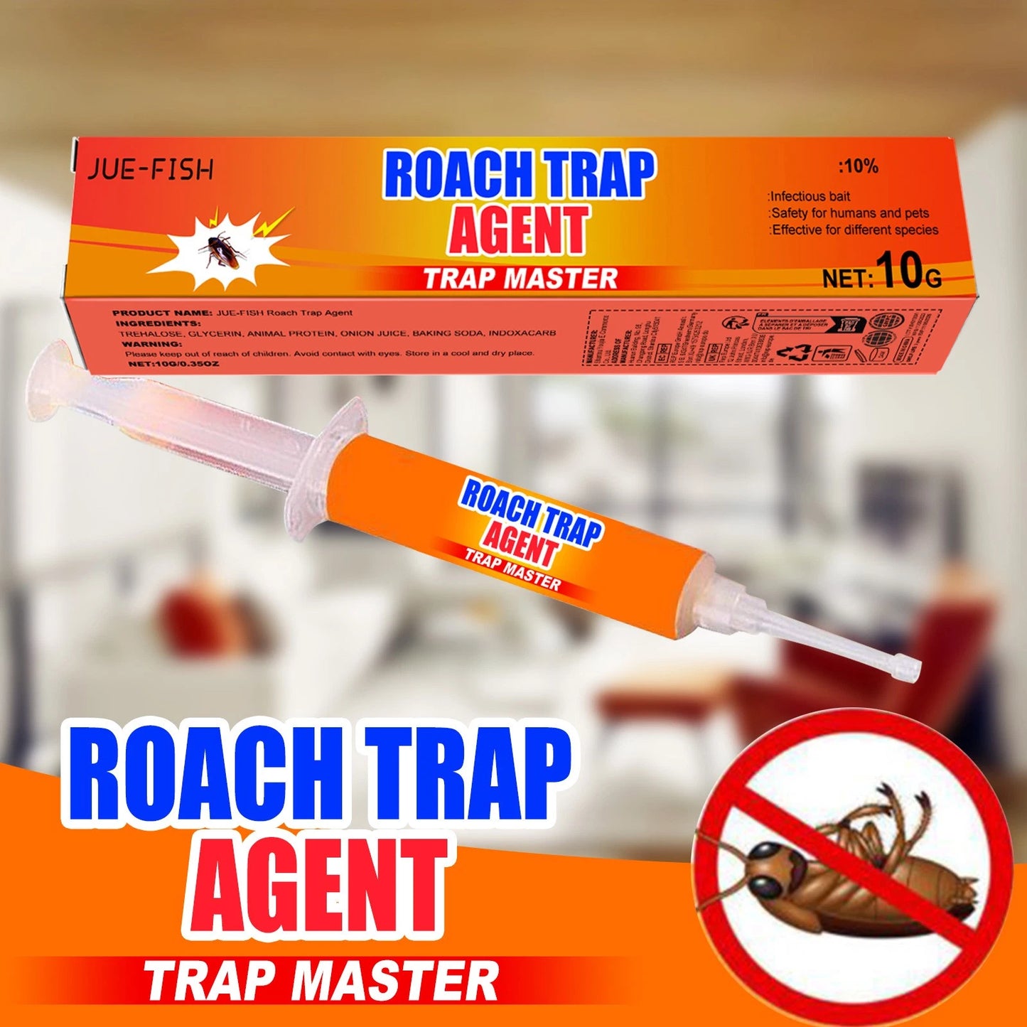 Cockroach Killer Gel Bait,Strong Cockroach Eliminator Syringe for Kitchen